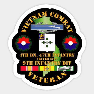 Vietnam Combat Infantry Veteran w 4th Bn 47th Inf  (Riverine) - 9th ID SSI Sticker